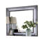 Miroir pour commode Reno, lumières DEL blanches, cadre en bois massif gris de 46 pouces