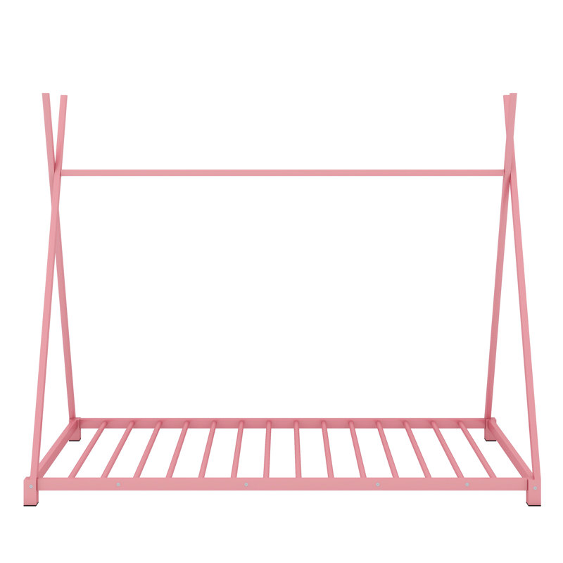 Metal House Platform Bed With Triangle Structure