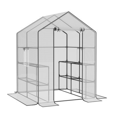 Serre pour l'extérieur, tente pour plantes avec 3 niveaux et 12 tablettes, couverture en PE pour l'extérieur