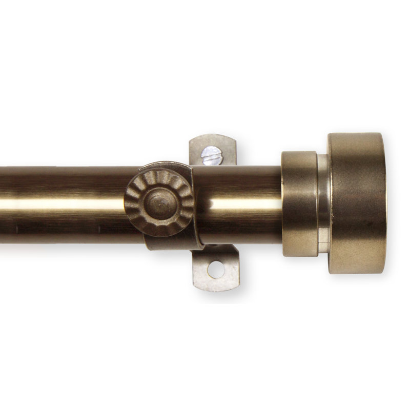 Tringle à rideaux simple réglable 0,81 po Gallatin, Laiton antique, H 2,5 po x l 510 po x P 2 po
