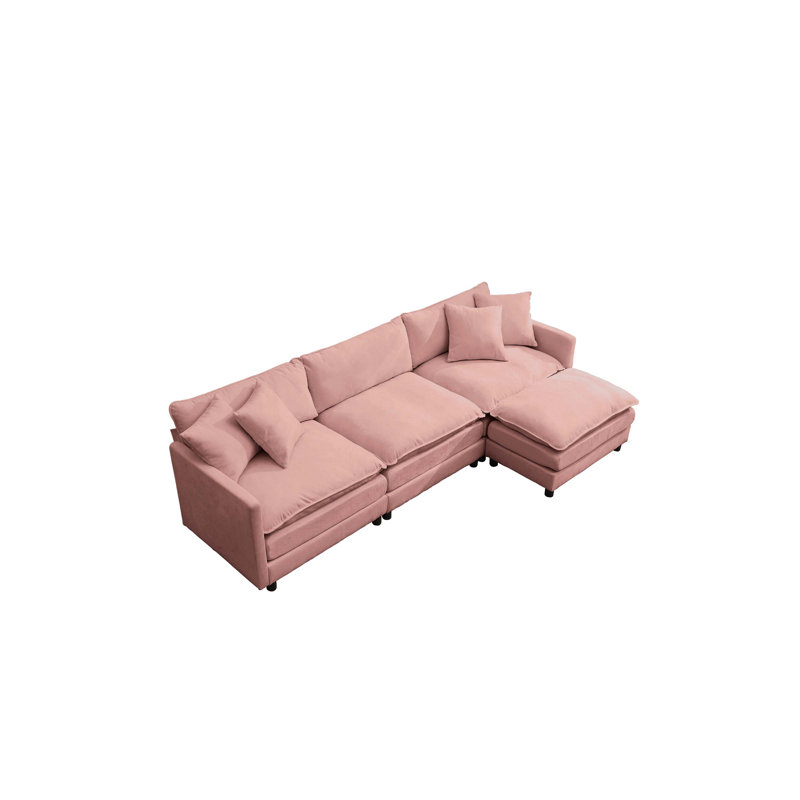 108-Inch L-Shaped Modular Chenille Fabric Sofa, Versatile Design For Any Interior, Contemporary Style With Boundless Comfort