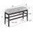 1-Piece Bench Dining Room Use Room Wooden Frame In Gray Finish Upholstered Design Seat