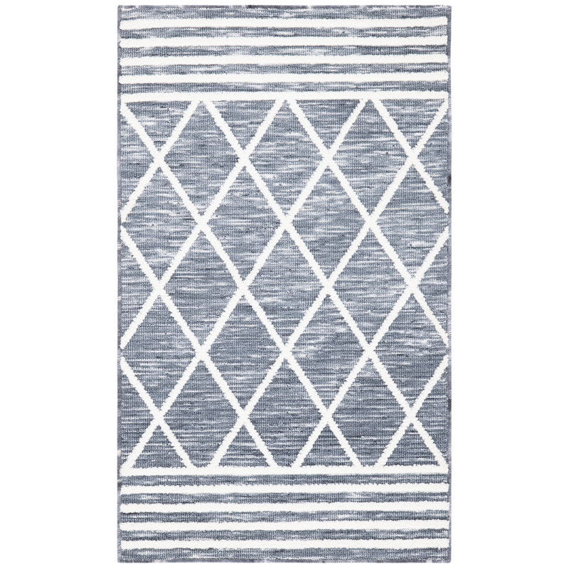 Tapis gris / ivoire Amaja, Rectangle 6 pi x 9 pi