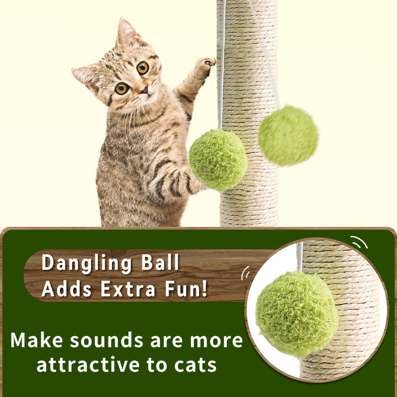 Scratching Post, Green, 14.96" H x 11.81" W x 11.81" D