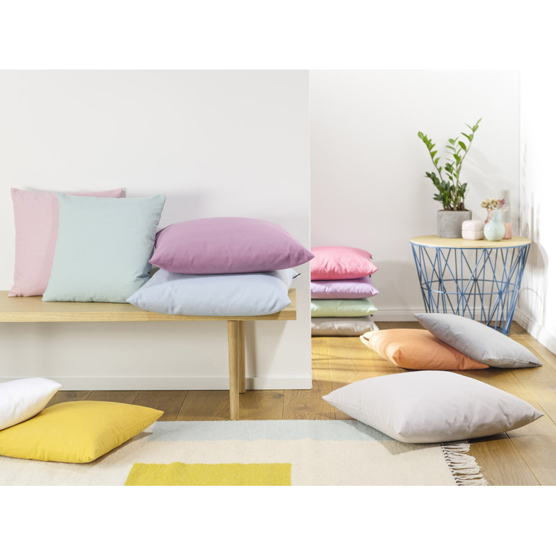 Fino Reversible Throw Pillow, 19" x 19", Gray