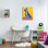 «Blue and Yellow Abstract Dog», art mural par Pat Cockrell
