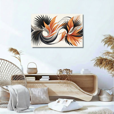 Ensemble de 1 tableau abstrait tropical sur toile