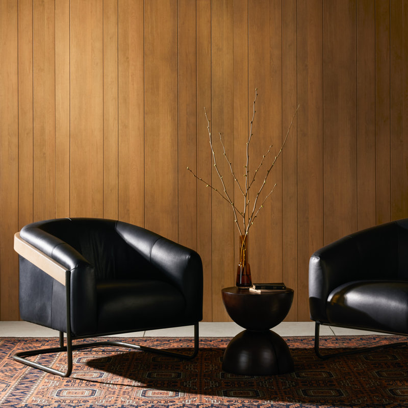 Etta Chair-Winchester Beige, Heirloom Black Genuine Leather