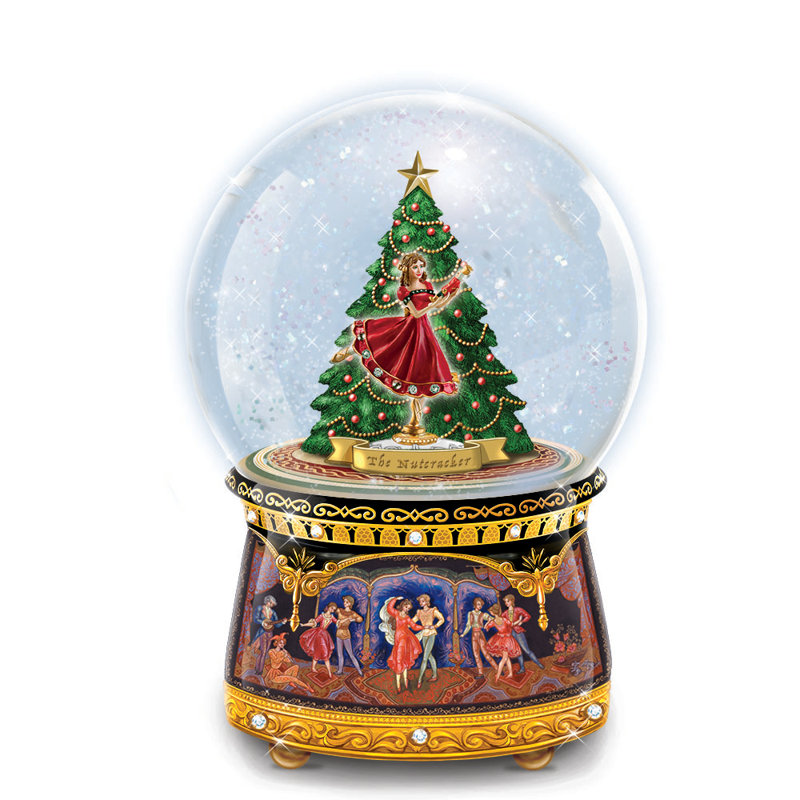 Globe terrestre paillettes musical casse-noisette