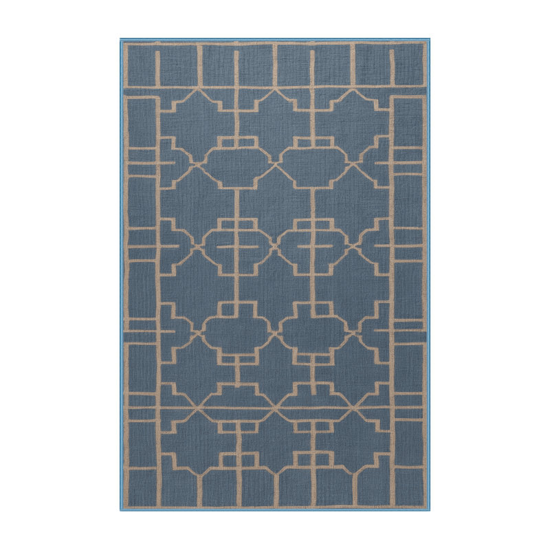 Tapis bleu en treillis lavable à la machine, Tapis de couloir 2 pi x 4 pi