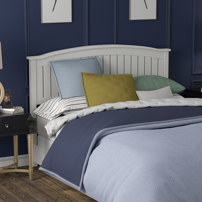 Toph Modern Off-White Wood Slat Headboard, Full/Double