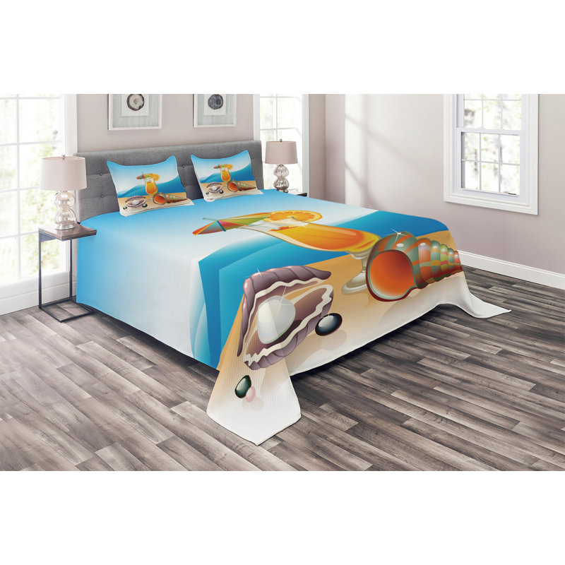 Coastal Coverlet, King Bedspread + 2 Shams