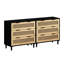 3 commodes noires - fonctionnelles et spacieuses pour la chambre à coucher, le salon et la salle à manger. 3 Rangements efficaces. Fabrication. Détails naturels. Surface de table spacieuse. Armoire polyvalente-1529321279-1529321265