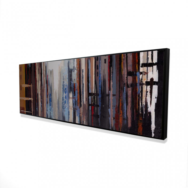 «Abstract Buildings» sur toile, H 16 po x l 48 po