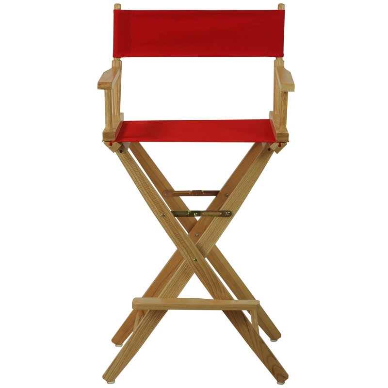 Scoville Folding Director Chair, Natural, Red