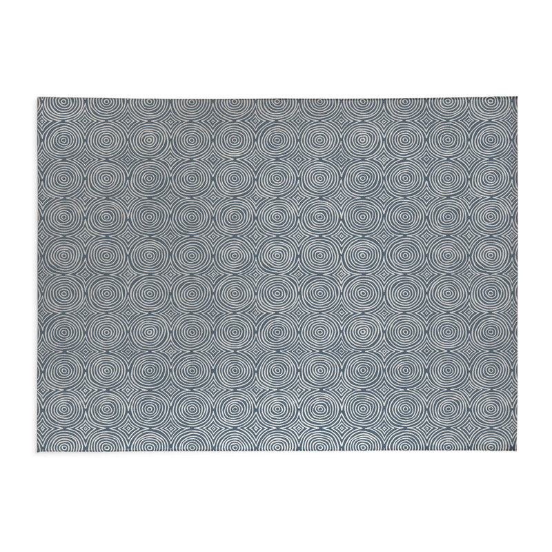 Tapis de cuisine anti-dérapant Rolling Circles, Bleu, Rectangulaire 3 pi x 5 pi