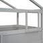 Lit simple superposé au-dessus d'un lit double gris avec rangement pratique et option d'escalier pratique-965756655