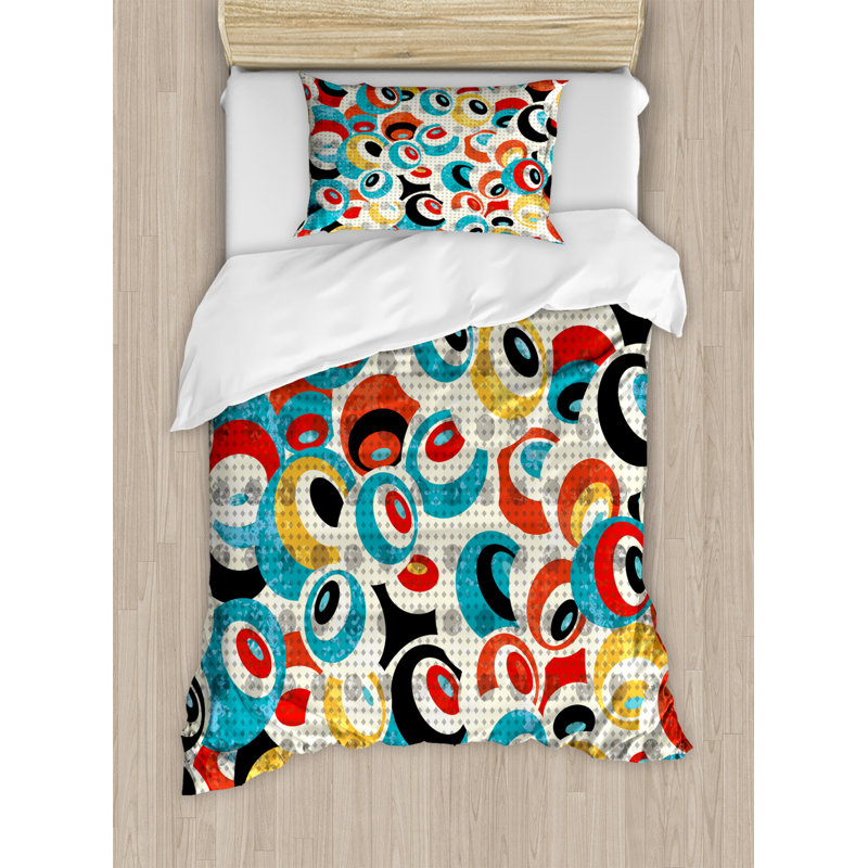 Modern & Contemporary Polyester Duvet Cover, Twin Duvet Cover + 1 Standard Sham