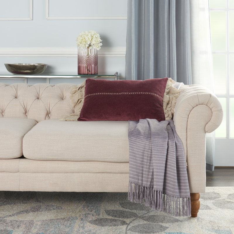 Burgundy Velvet Square Throw Pillow Set, 22" x 22"