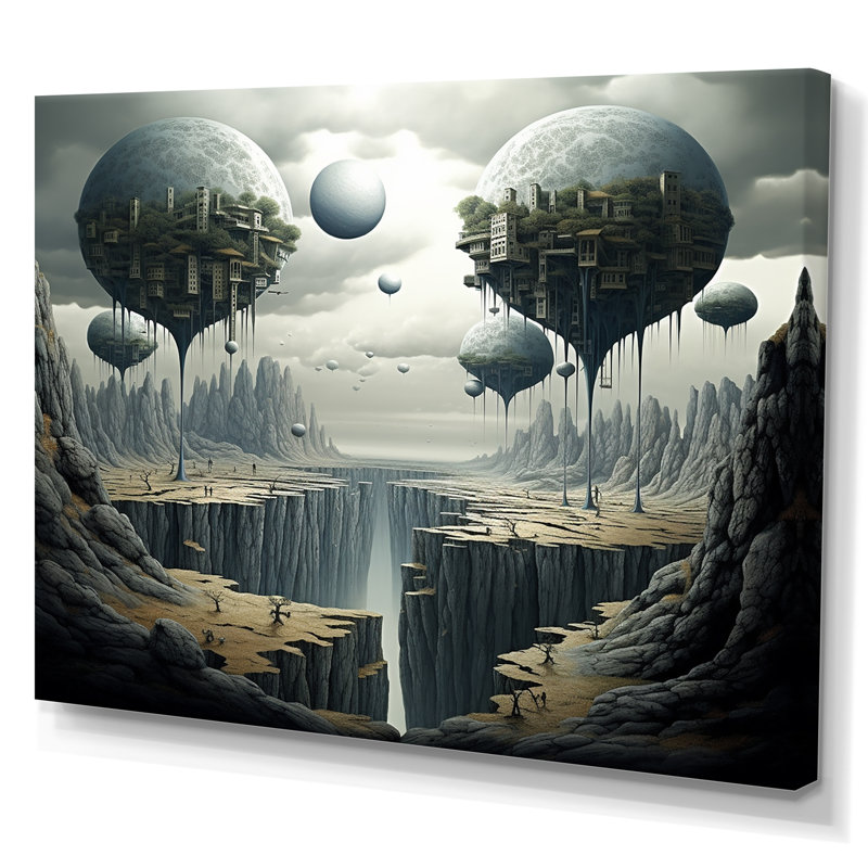 «Mind-Blowing», art mural surréalisme, H 24 po x l 32 po x P 1 po, Toile tendue