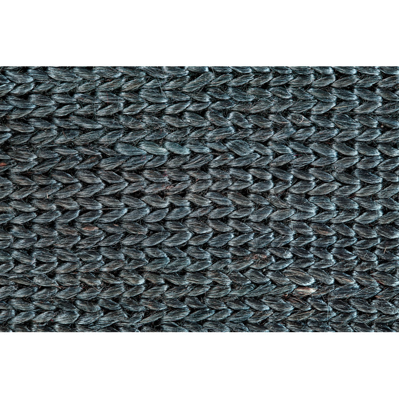 Tapis en coton bleu marine foncé à la main noué la Kasturi, Rectangle de 5 pi x 8 pi