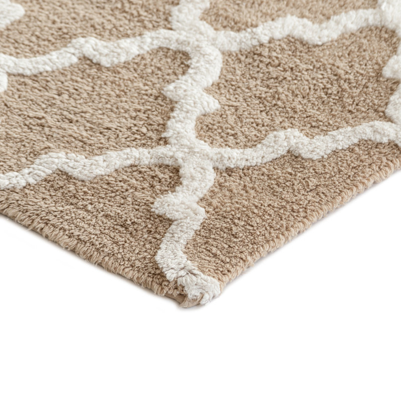 Marquise Bath Rug, 30" W x 50" L, Beige/Ivory