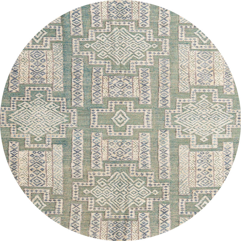 Tapis décoratif multicolore à motif abstrait, Rond 5 pi