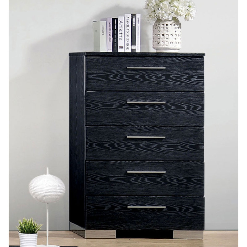 Commode 5 tiroirs Alei, Noir