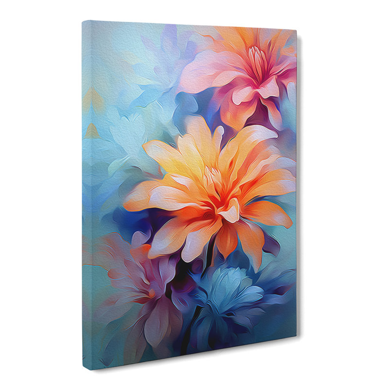 Floral Digital - Wrapped Canvas Print, 60cm H x 40cm W x 3cm D