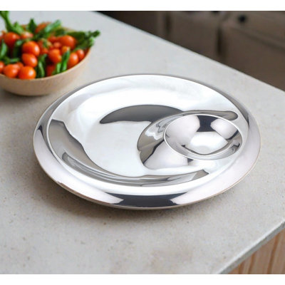 Charlton Home® Mcvey Stainless Steel Chips And Dip Platter