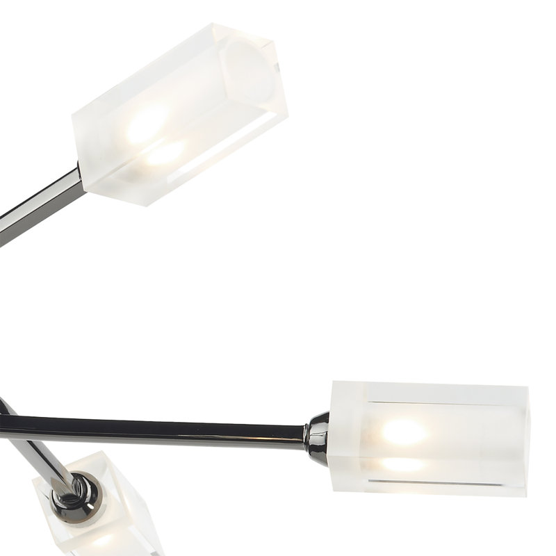 Nevaeh Glass Semi Flush Mount, Black Chrome