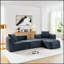 Canapé d'angle Cloud de 290 cm avec méridienne en L, canapé modulable avec pouf amovible, revêtement en tissu pour le salon et la chambre, aucun assemblage requis