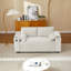 Canapé-lit beige avec causeuse avec accoudoirs de rangement, port USB-1548160305