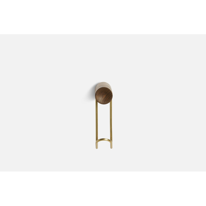 Around Wall Hanger (Small), Walnut/Satin Brass