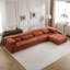 Canapé à compression Mahjong, canapé-lit convertible au sol, canapé modulaire modulaire désossé DIY, aucun assemblage requis, tissu polaire circulaire, surdimensionné à 4 places avec 1 repose-pieds-1041199601
