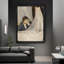 Art mural noir encadré pour le salon et la chambre à coucher, robe blanche pour femme, cadre encadré en bois noir inclus-14836529
