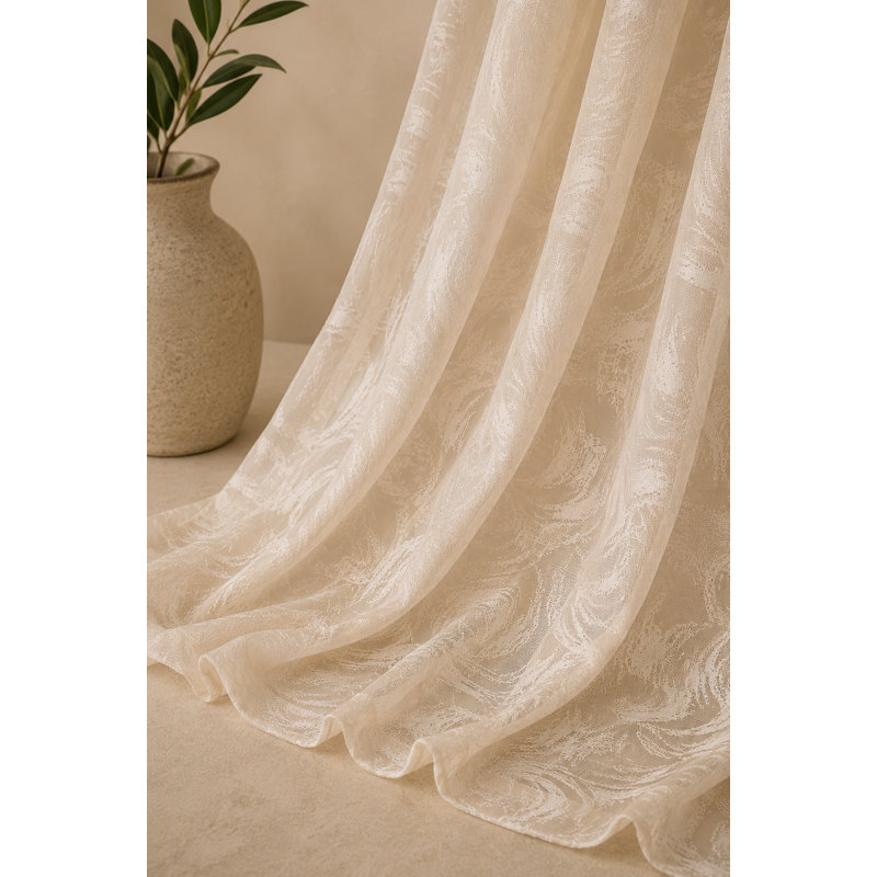 Paityn Sheer Curtain Single Panel, 54" W x 108" L, Champagne