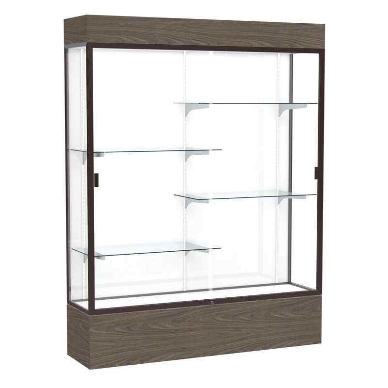 Vitrine de plancher en vinyle Reliant Series, Bronze foncé, Noyer, Stratifié