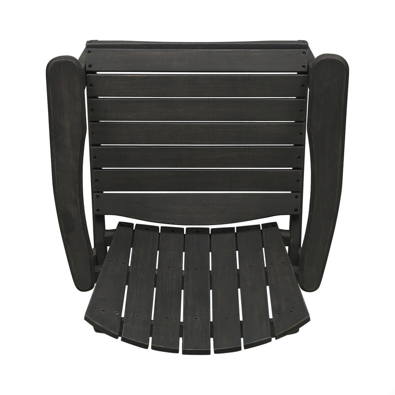 Outdoor Weather Resistant Acacia Wood Adirondack Dining Chairs (Set Of 2), Gray