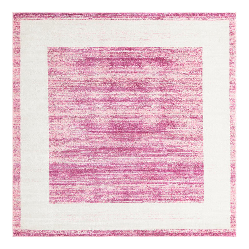 Traditional Teydgha Area Rug Light Pink-Ivory Colour, Square 7'10"