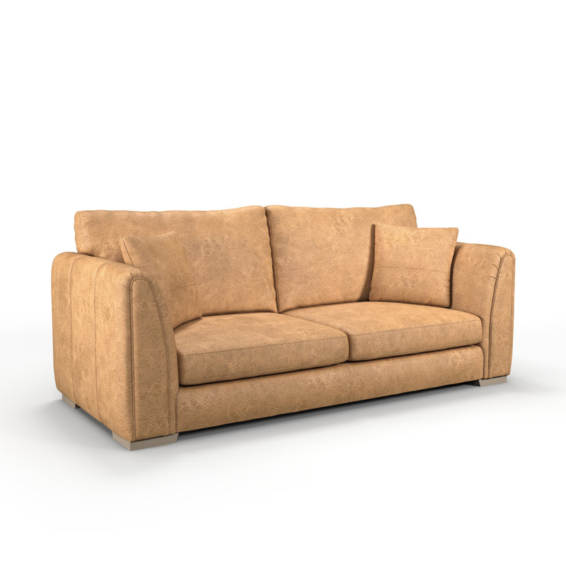 Bablu 3 Seater Faux Leather Sofa , 3, Tan