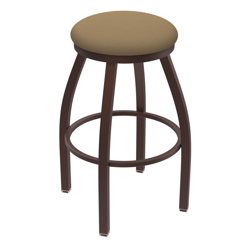 Cragin Swivel Upholstered Counter Stool, Bronze, Vinyl-Canter Sand, Extra Tall (36” Seat Height)