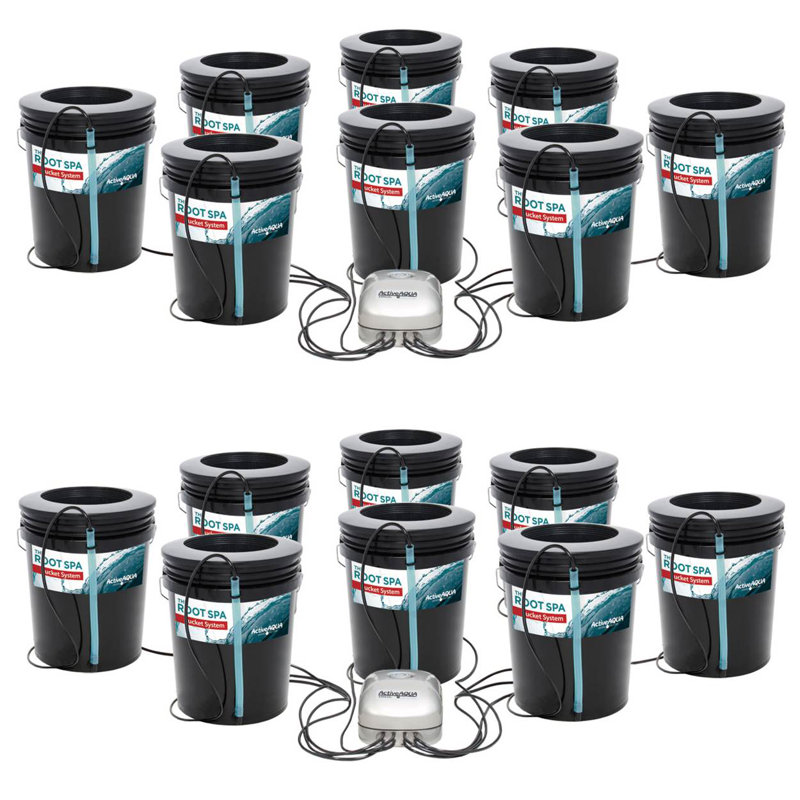 Active Aqua 5-Gallon 8-Bucket Deep Water Culture System, 2 Pack