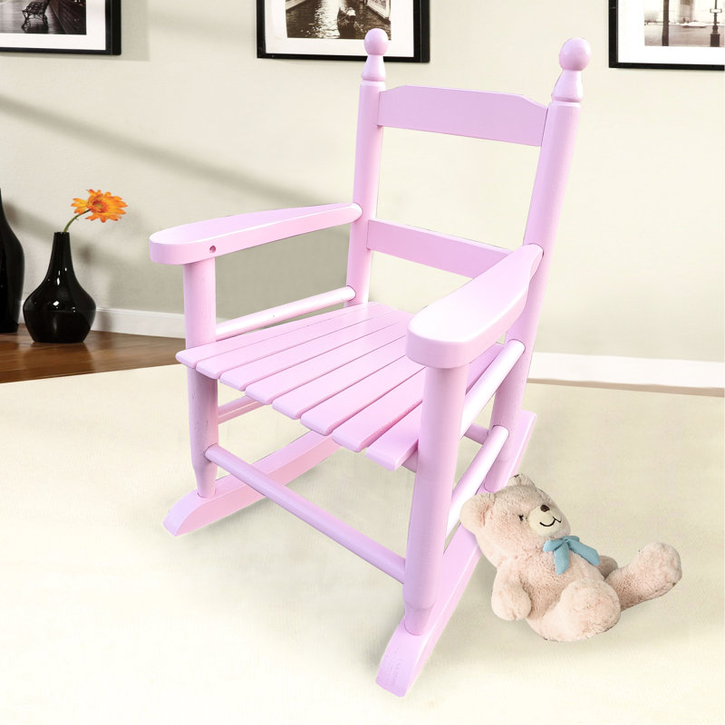 Ethelyn S Rocking Chair, Pink Version - Solid Wood Indoor & Outdoor Practical And Stable 110 Lbs Weight Restriction Easy Assembly Graceful Chair Build Simple