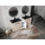 Meuble-lavabo autoportant avec lavabo en céramique noire et armoires de rangement, porte à fermeture douce, ensemble KD