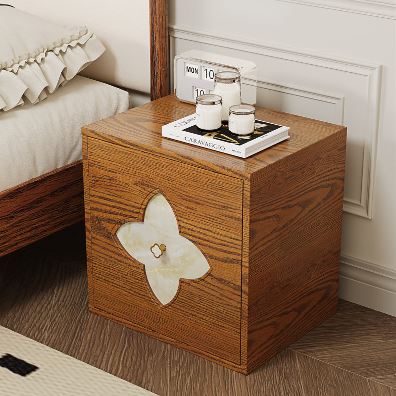 19.7'' W Nightstand With Storage, Bedside Table, Accent Cabinet With Door, Walnut