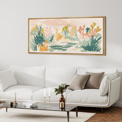 «Abstract Bright Multicolor Plants», impression sur toile encadrée surdimensionnée