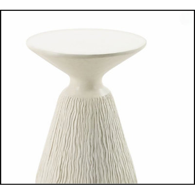 Duane Natural White Fibre Concrete Accent Table, Durable And Stylish For Modern And Rustic Decor.