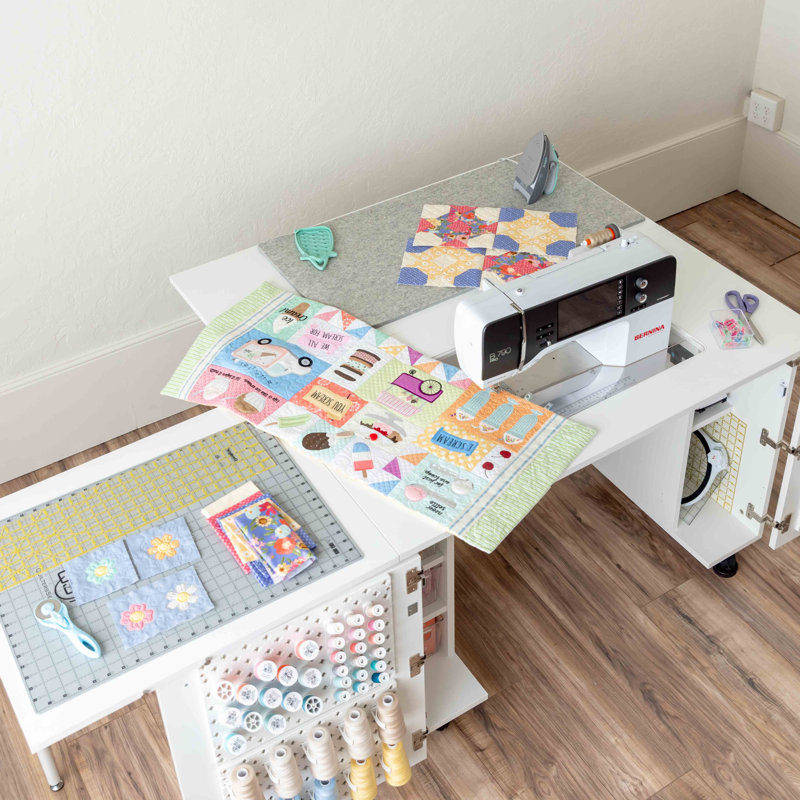 DreamStation Deluxe Crafting & Sewing Table with Electric Lift, Expandable Workspace & Storage