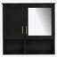 Armoire de salle de bain avec miroir, armoire de rangement murale avec tablettes réglables, portes à fermeture en douceur-46755156